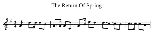 The Return Of Spring - staff notation