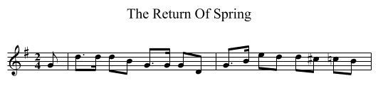 The Return Of Spring - staff notation