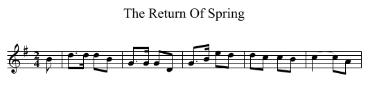 The Return Of Spring - staff notation