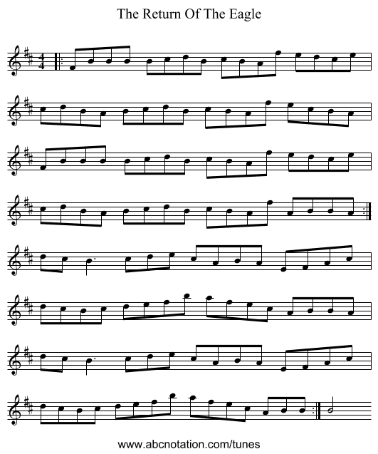 The Return Of The Eagle - staff notation