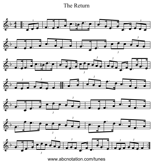 The Return - staff notation