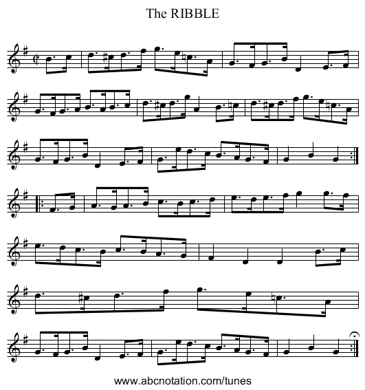 The RIBBLE - staff notation