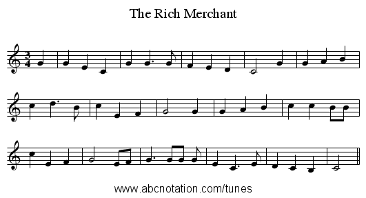 The Rich Merchant - staff notation