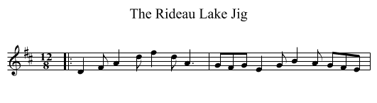 The Rideau Lake Jig - staff notation