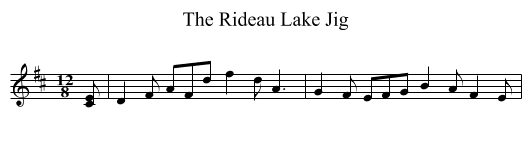 The Rideau Lake Jig - staff notation