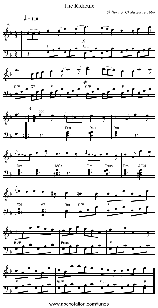 The Ridicule - staff notation