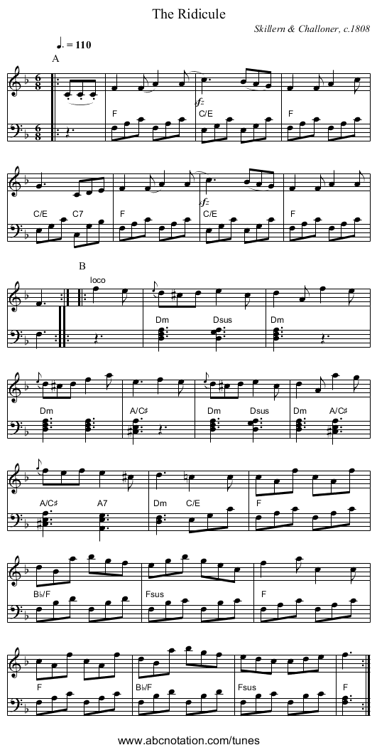 The Ridicule - staff notation