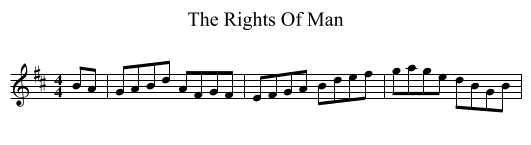 The Rights Of Man - staff notation
