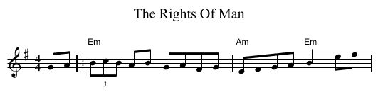 The Rights Of Man - staff notation