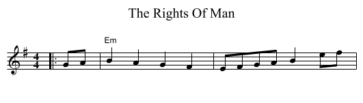 The Rights Of Man - staff notation