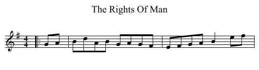 The Rights Of Man - staff notation