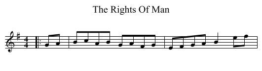 The Rights Of Man - staff notation