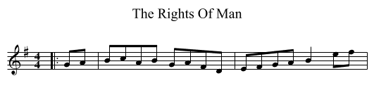 The Rights Of Man - staff notation
