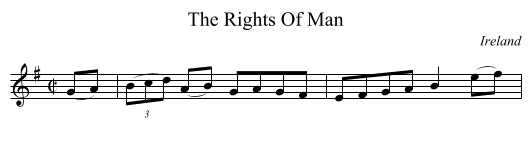 The Rights Of Man - staff notation