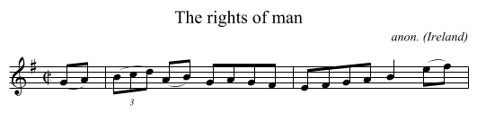 The rights of man - staff notation