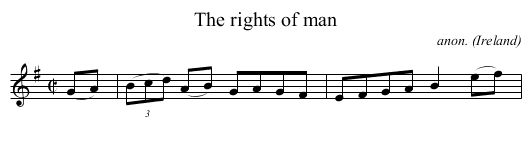 The rights of man - staff notation