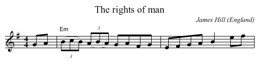 The rights of man - staff notation