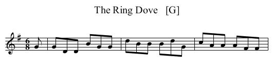 The Ring Dove   [G] - staff notation