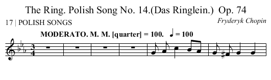 The Ring. Polish Song No. 14.(Das Ringlein.)	 Op. 74 - staff notation