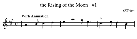 the Rising of the Moon   #1 - staff notation