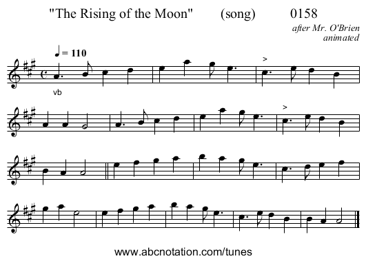 The Rising of the Moon (song) 0158 - staff notation