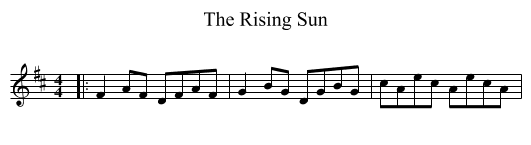 The Rising Sun - staff notation