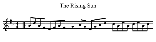 The Rising Sun - staff notation