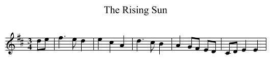 The Rising Sun - staff notation