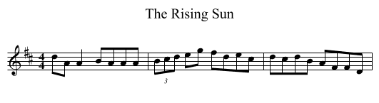 The Rising Sun - staff notation