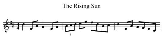 The Rising Sun - staff notation