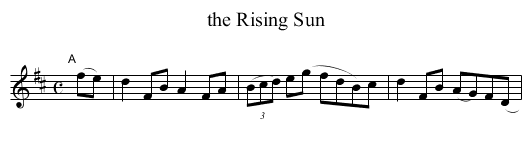 the Rising Sun - staff notation