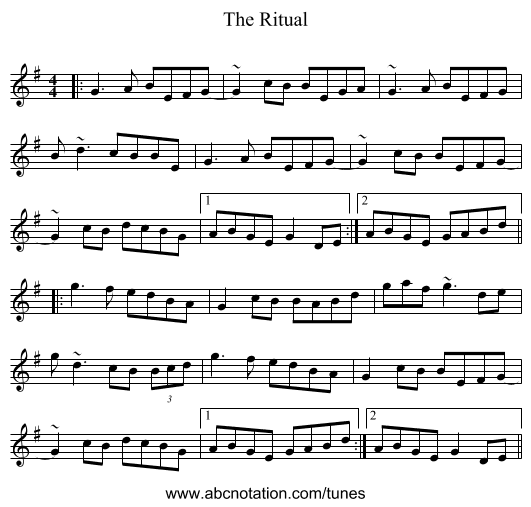 The Ritual - staff notation