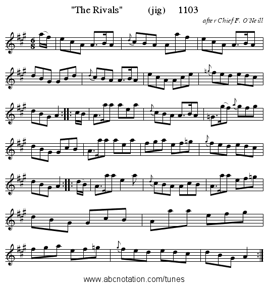The Rivals          (jig)     1103 - staff notation