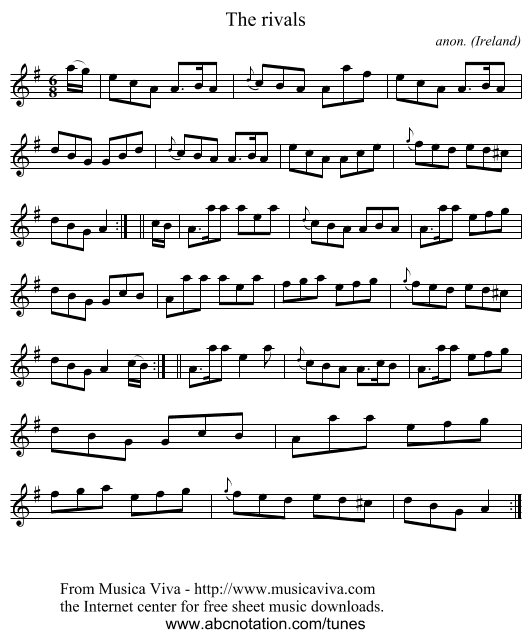 The rivals - staff notation