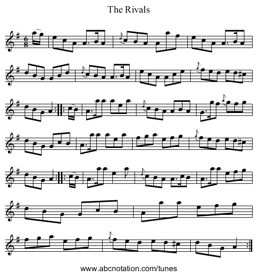 The Rivals - staff notation