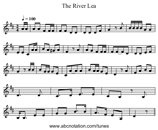 The River Lea - staff notation