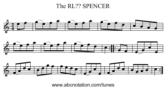 The RL?? SPENCER - staff notation