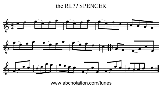 the RL?? SPENCER - staff notation