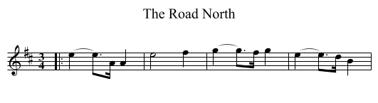The Road North - staff notation