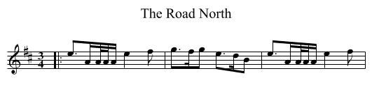 The Road North - staff notation