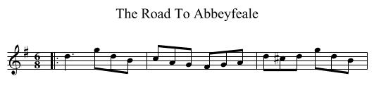 The Road To Abbeyfeale - staff notation