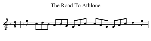 The Road To Athlone - staff notation