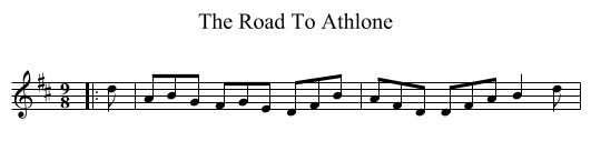 The Road To Athlone - staff notation