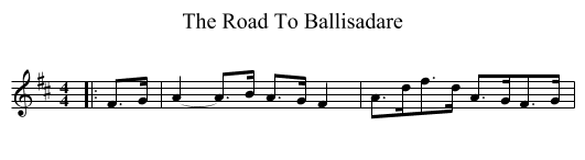 The Road To Ballisadare - staff notation