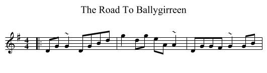 The Road To Ballygirreen - staff notation