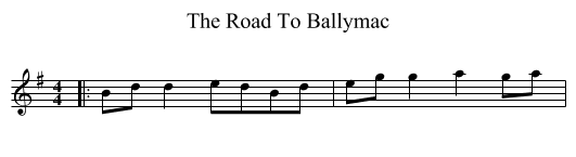 The Road To Ballymac - staff notation