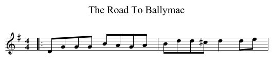 The Road To Ballymac - staff notation