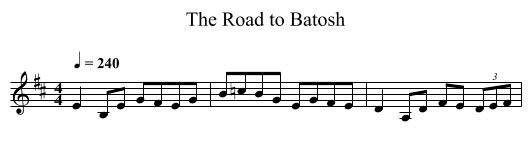 The Road to Batosh - staff notation