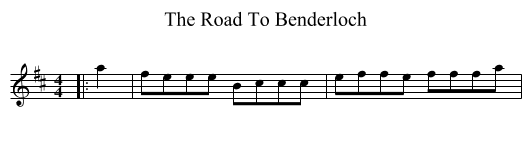 The Road To Benderloch - staff notation