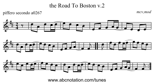 the Road To Boston v.2 - staff notation